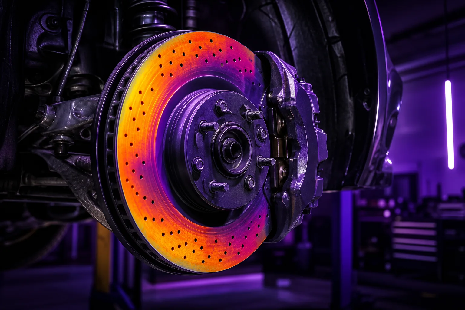 Bremsscheibe mit Temperaturanalyse und Performance-Bremsbelag Upgrade von ordinarysidevector, 1200x675 px